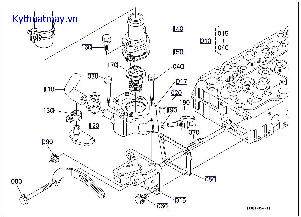 Mặt bích nước và bộ điều nhiệt